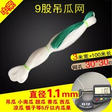 種瓜豆角弔瓜絲瓜苦瓜黃瓜百香果專用網植物爬藤網種植網攀爬農用TJBZ, 3*100粗9股【孔30吊瓜】, 1個