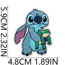 卡通星際狗狗刺繡布貼 兒童衣服裝飾補丁 可熨燙手縫動漫角色造型, 1個, 2号