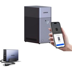 유그린 NAS US3000 12000mAh 무정전 배터리 전원 공급 장치 번들 DH2300 2베이 데스크탑 64테라바이트 저장 용량, 유그린 NAS US3000 12000mAh 무정전 배터
