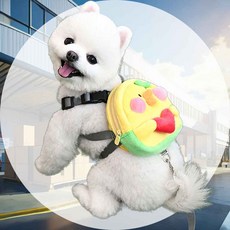 백팩 하네스2 병아리 옐로우 L-XL 반사장치 외출용 중형견 소형견용 캐릭터디자인 펫용