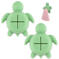 FTONENI Turtle 실리콘 타월 후크 (2팩) 핸드 타월 주방 보관을 위한 접착 벽 후크 재미있고 귀여운 욕실 정리 사용하기 쉬움 컴팩트한 홈 데코 - FGD5, FTONENI Turtle 실리콘 타월 후크 (2팩),