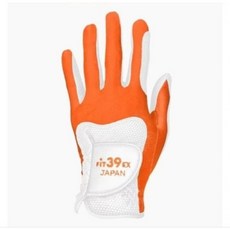 Fit39 高爾夫手套 舒適透氣 提升握桿穩定性, 白橘,整双／左右手, 1個