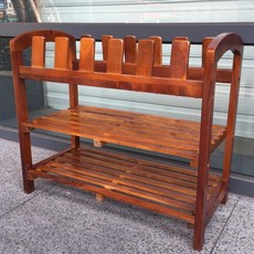 實木鞋架，簡約拖鞋架，北歐風設計, 1個, 實木12入二層鞋架