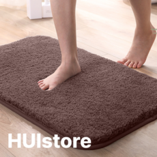 HUIstore 빨아쓰는 호텔 욕실 발매트, 브라운