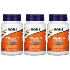 NOWFOOD 나우푸드 프로바이오틱 10가지 유산균 1 000억 CFU 30정 베지캡슐 프락토올리고당 X 3EA, 1개