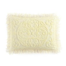 Beatrice Home Fashions Medallion 셔닐 침대보 풀 아이보리, 옐로우