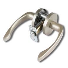 모던유로 방문 손잡이 국산 버튼형 문고리 레버형 핀타입, 1개, 실버그레이-버튼형(핀타입)