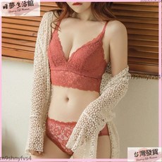 無鋼圈薄款聚攏蕾絲內衣套裝，收副乳法式少女內衣