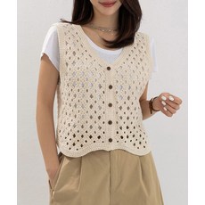 매장정품 7월 10일 배송 프렌치시크 FRENCHCHIC 2PACK 에버리 펀칭 뜨개 버튼 니트 나시_42KN1769 12225715_1 190579