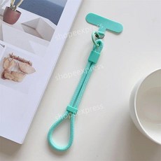 휴대 전화에 대 한 조정 가능한 짧은 끈 전화 케이스 액세서리에 유니버설 다채로운 손목 스트랩 로프, Mintgreen