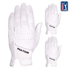 PGA TOUR Swing Soft Flex 合成皮男性高爾夫手套 23PTGVL 3入組, 白色, 3個