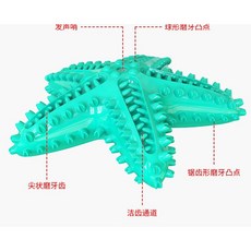 寵物耐咬海星造型發聲潔牙刷玩具 可當飛盤扔著玩 狗狗磨牙玩具, 1個, 藍色