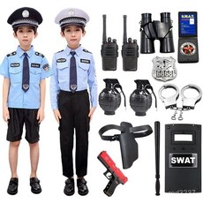 台灣熱賣兒童小警察短袖套裝長袖警官衣服玩具服裝軍裝女童警長交警演出服