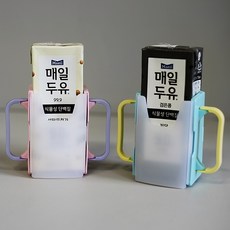 아기우유팩홀더 상하목장팩홀더 멸균 주스 손잡이, 1개, 핑크