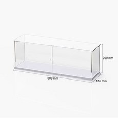 투명 아크릴 CD 정리 보관대 소형 수납장 진열장 선반, 확장형 60x15x20cm