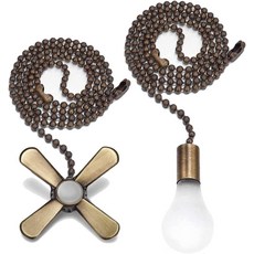 장식용 프로스팅 유리 전구와 팬 코드(ORB)가 있는 24인치 천장 풀 체인 익스텐더를 연장한, Bronze, Bronze