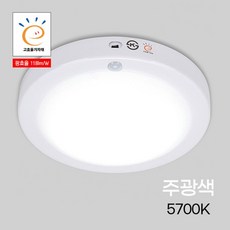 원형 LED 센서등 55457 고효율 15W 주광 현관등 현관조명 베란다등 현관센서등 계단센서등 led현관센서등, 1개