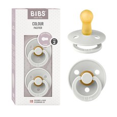 BIBS 컬러 공갈젖꼭지 2팩 BPA 프리 둥근 젖꼭지 천연 고무 라텍스 덴마크산 사이즈 1 (0-6개월) - 꽃잎/자두, 6개월 이상(2개입), 헤이즈 색상