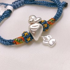 儒家寶寶 純銀999 兔子胡蘿蔔編織手繩/手鍊 粉紫色