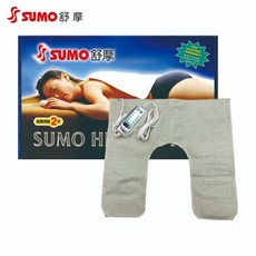 舒摩SUMO LED定時濕熱敷墊 20x20吋 ㄇ形肩頸 銀色遙控器 免加水設計, 銀色, 買就送貼片