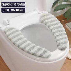 四季通用加厚立體吸附式馬桶坐墊, 1個, 抹茶綠條紋小號吸附式加厚立體,立體加厚馬桶墊, 抹茶綠條紋