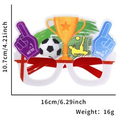2026 축구 팬 안경 축구 리그 바 클럽 파티 장식 소품 월드컵 팬 용품 제작 주문 가능, 프리 사이즈, 영국 축구 테마 디자인