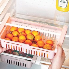 길이조절 냉장고 정리트레이 과일보관용 정리용 틈새 슬라이드 선반걸이, 1개