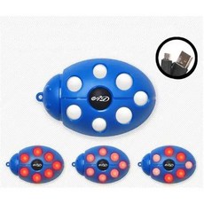 라이트 충전식 오토바이 헬멧 일체형 사이클링 모 경고등, 6. blue 1pc