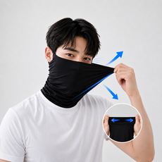 이리네 자외선차단 쿨 스포츠 마스크 골프, 블랙, 1개 블랙, 1개