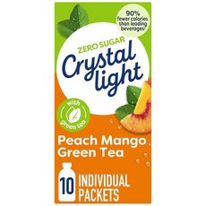 Crystal Light 아이스티 에이드 원액 분말 가루 크리스탈 라이트 복숭아 망고 녹차 향료 음료 믹스 10개 이동용 팩