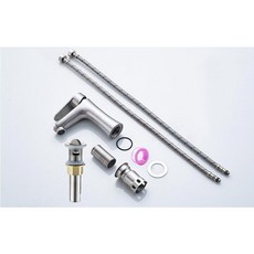 F福利社F SUS304不銹鋼單孔冷熱混合面盆水龍頭 浴室洗手台適用 無鉛防鏽, 1個, B3027小蠻腰單孔洗臉盆冷熱混合龍頭