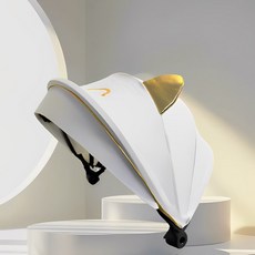 台灣出貨 推車遮陽罩 嬰兒推車配件 推車配件 嬰兒車配件 遛娃神器配件 推車遮陽 溜娃神器 司機透氣嬰兒遮陽棚, 微笑貓白+優質面料+隱藏式遮陽簾（四季通, 1個