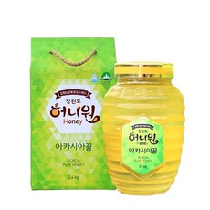 (강원허니원)허니원 아카시아벌꿀 2.4kg/기프트손잡이박스, 1개, 2.4kg