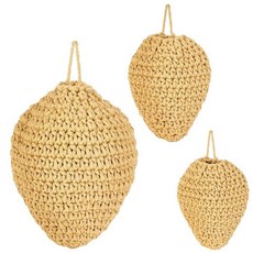 크로셰 말벌 둥지 미끼 3팩 - 3가지 사이즈 호넷용 걸이용 가짜 억제제 옐로우 재킷 야외 정원 파티오 처마용 인조 장식109439