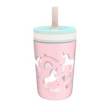 Zak Designs DreamWorks Gabby's Dollhouse Kelso 용 컵 여행 또는 가정용 355ml(12온스) 진공 단열 스테인리스 스틸 빨대 누출 방지, Fanciful Unicorn