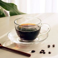 루밍온 카페 커피잔+받침세트, 2세트, 투명