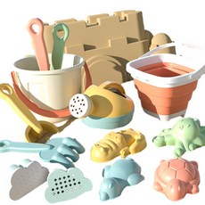 RENZHI 兒童夏季沙灘挖沙工具套組, 13件套橙桶, 500g, 1套