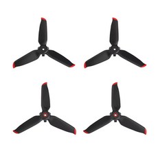 RC 無人機 四軸飛行器 三葉螺旋槳 紅色頂端, 黑色, 2個