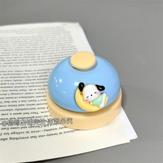 好玩 可愛卡通鈴鐺手按搶答鈴寵物傳喚鈴前臺上菜鈴餐桌鈴直播間成交鈴, 【月亮小帕】藍色鈴鐺一件, 1個