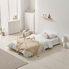 플로우 저상형 침대 프레임 깔판 SS/Q/K (매트제외), 화이트