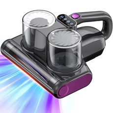 JPHYLL 매트리스 진공 침대 청소기 16Kpa 흡입 253.7nm UVC 조명 140 F 가열 공기 30000RPM 브러시롤 HEPA 필터 카펫/소파용 휴대용 진공청, 짙은 회색