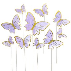 나비 케이크 우아한 보라색 분홍색 종이 장식 생일 결혼식 파티 베이킹, 7. purple 1-10pcs