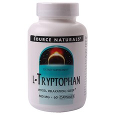 SOURCE NATURALS L-色胺酸補充膠囊 500mg, 60顆, 1罐