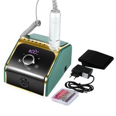 YoselinBeauty 프리미엄 충전식 네일드릴머신 저소음 고출력 35000RPM 비트세트6종 포함, 그린, 1개
