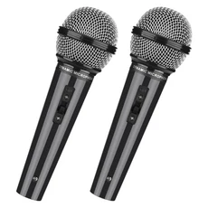 1/2pcs 가짜 마이크 소품 플라스틱 놀이 장난감 의상 코스프레 파티소품 노래방놀이, 2pcs sliver head