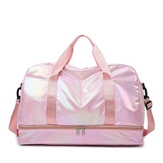 運動健身包 游泳包 女用手提旅行行李袋 瑜伽舞蹈訓練包 短途出差收納包 大容量乾濕分離 手提包, 粉色, 1個