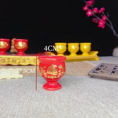 家用招財高腳杯 陶瓷杯 拜神供佛杯 財神套裝, 1個, 紅財大肚高腳杯,1個裝  不含底座