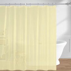 Downluxe 투명 샤워 커튼 라이너 PEVA 경량 플라스틱 샤워 라이너 자석 3개 182.9cm x 182.9cm72 x 72인치 방수 욕실 커튼 356540, 1, 베이지