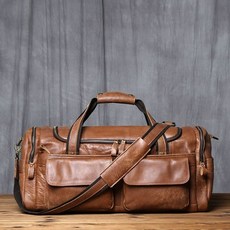 가죽 보스턴백 소가죽 남자 골프 여행가방 빈티지 남성 고급 여행, 1개, C. 빈티지 브라운 대형