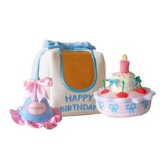 POOZPET 寵物藏食玩具 益智互動慶生組, 生日蛋糕(粉色帽子), 1個